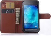 Samsung Galaxy Xcover 3 Litchi Stand Case Bruin