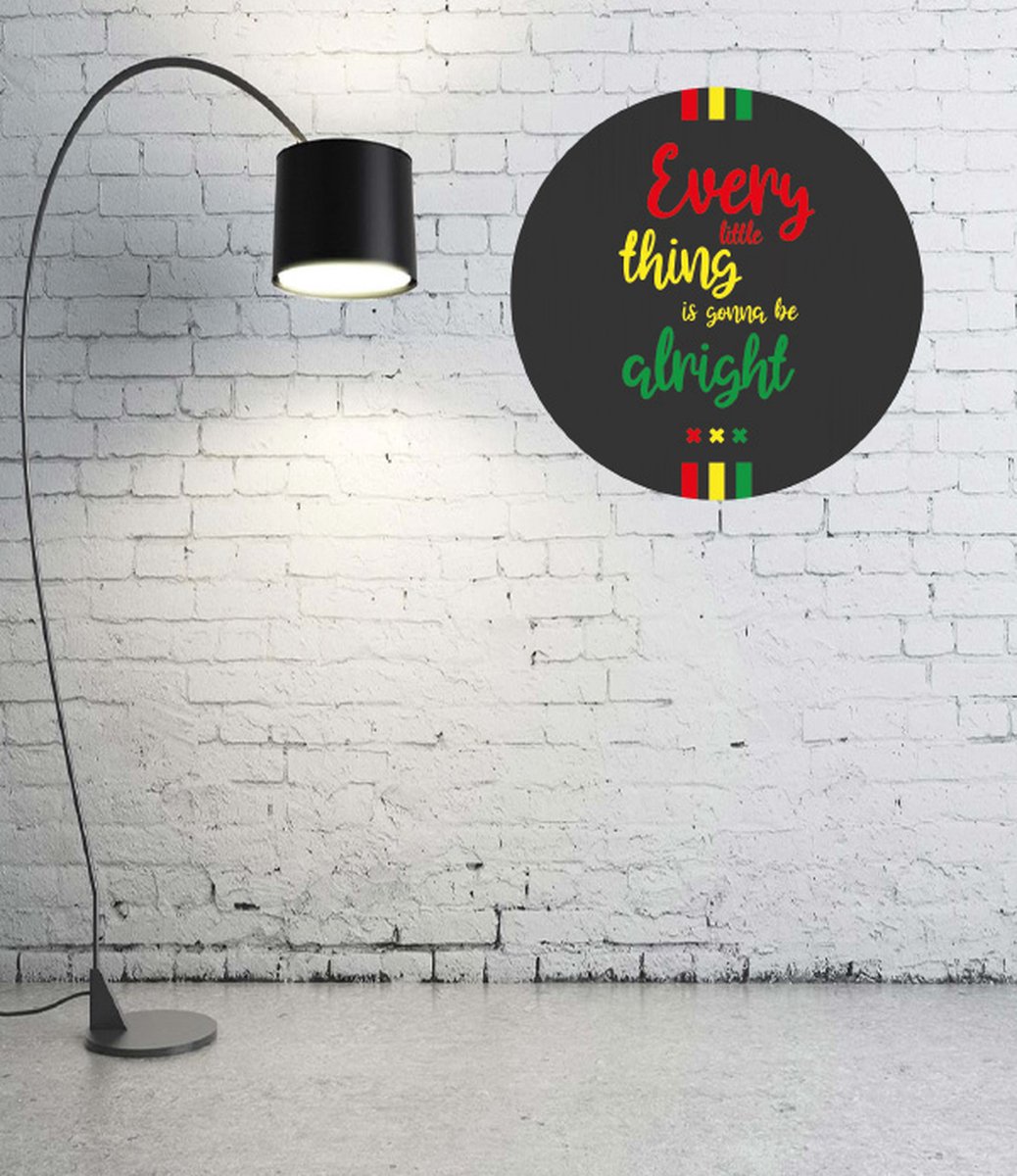 Ajax Wanddecoratie 60x60 cm - Three Little Birds wandcirkel - Muurcirkel Every Little Thing is Gonna Be Alright - Cadeau - Ajax fan decoratie - Ajax slaapkamer- wandbord- muurdecoratie - cadeau - voetbal cadeau - kerstcadeau – vaderdag cadeau