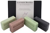 Soap bar set - zeep savon de marseille Citroen verbena, Musc, Opium, Aloë vera 4x125 gr.
