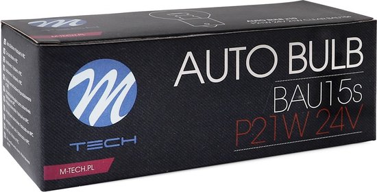 M-Tech AUTO BULB BAU15s P21W 24V verpakking.