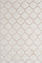 Karpet24 Vloerkleed Studio, elegant, hoogwaardig, zacht, laagpolig, 3D-effect, glanzende designelementen, hoge dieptestructuur, beige-140 x 200 cm