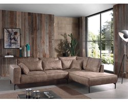 Hoekbank Koblenz Rechts - Hoeksalon Taupe Microvezelstof - Ergonomisch zitbank hoekzetel zetelsenbedden