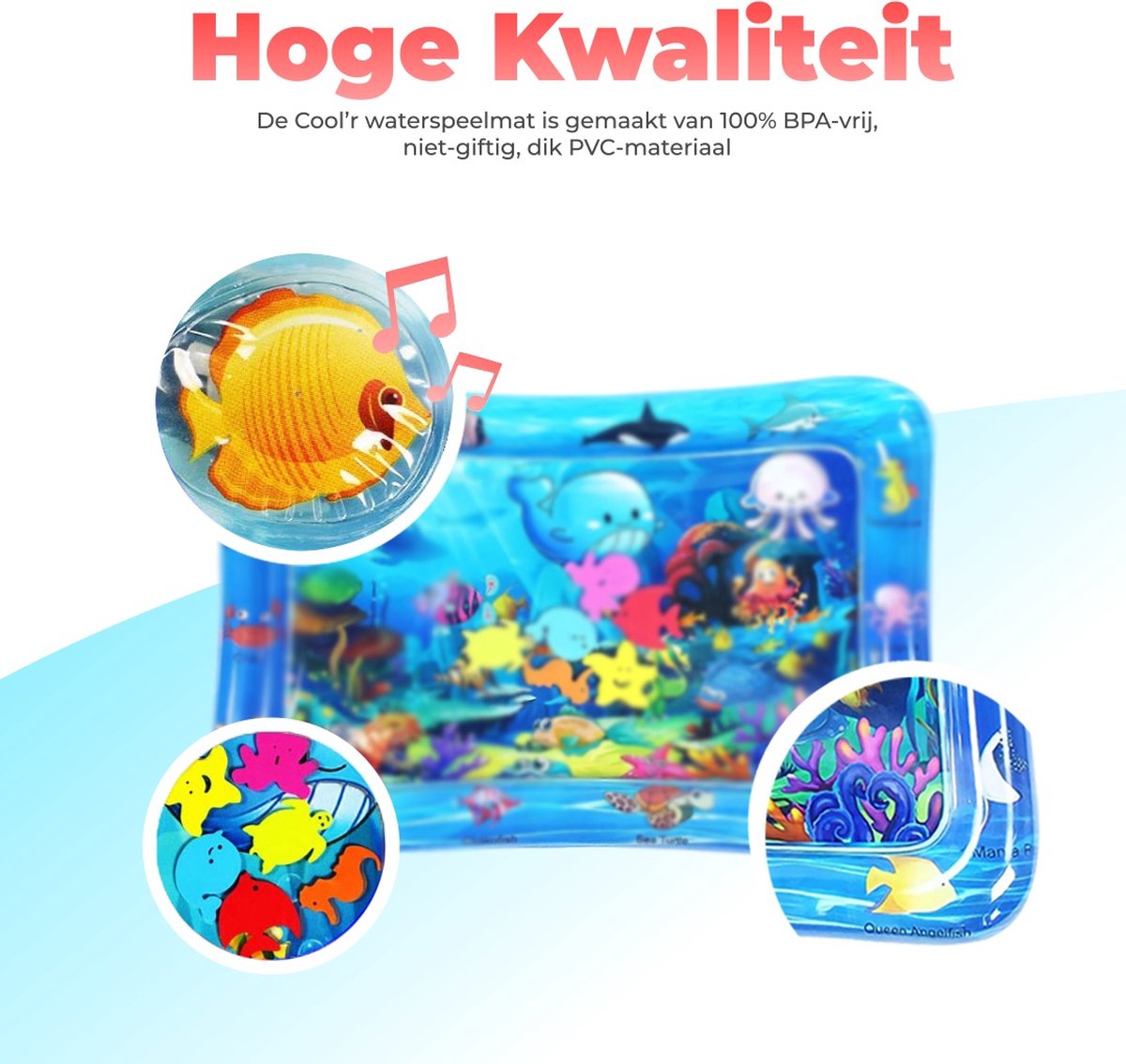 COOL'R® M Waterspeelmat - Met geluid - Speelmat - Kraamcadeau - Opblaasbaar baby water speelmat - Speelkleed - Water speelgoed - Baby speelgoed 0 jaar - Babygym - Kinder speelgoed - Tummy Time — afbeelding 3