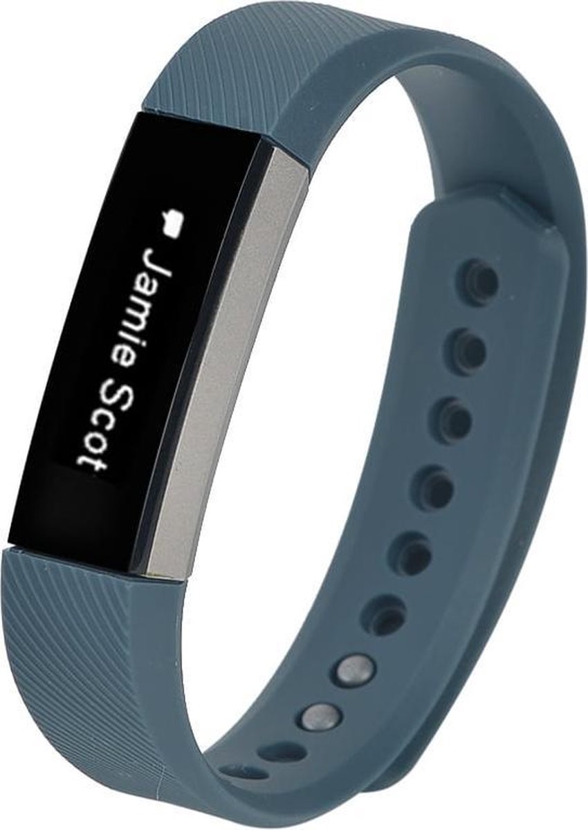 watchbands-shop.nl Siliconen bandje - Fitbit Alta (HR) - Grijs - Large