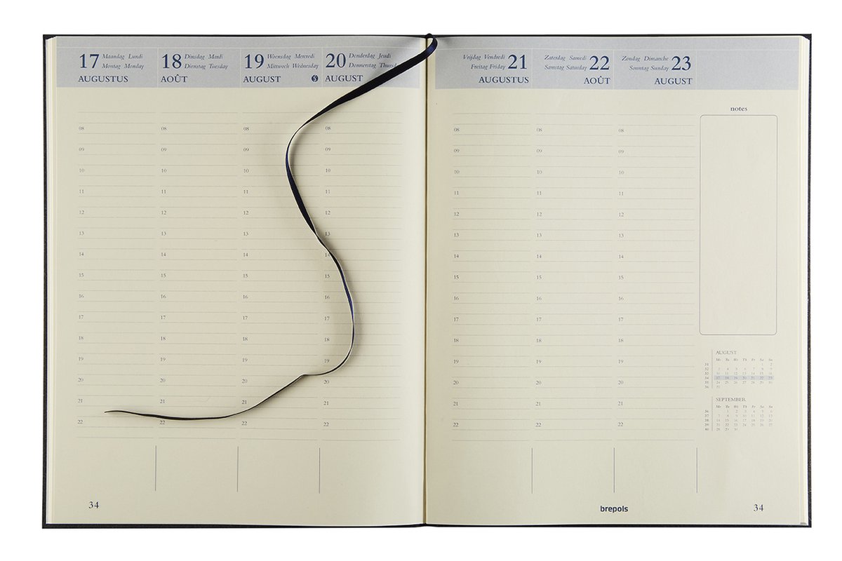 Agenda 2024 Brepols Bremax 2 A4 8 colonnes noir 1 Stuk bij Bonnet Office  Supplies