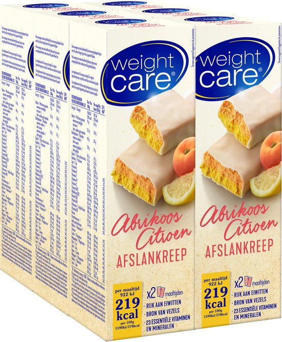 Weight Care Maaltijdreep 12-Uurtje Abrikoos Citroen - 6x2 stuk