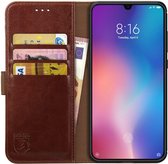 Rosso Element Book Case Wallet Hoesje Geschikt voor Xiaomi Mi 9 | Portemonnee | 3 Pasjes | Magneetsluiting | Stand Functie | Bruin