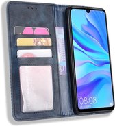 Huawei P Smart Plus 2019 Vintage Portemonnee Hoesje Blauw