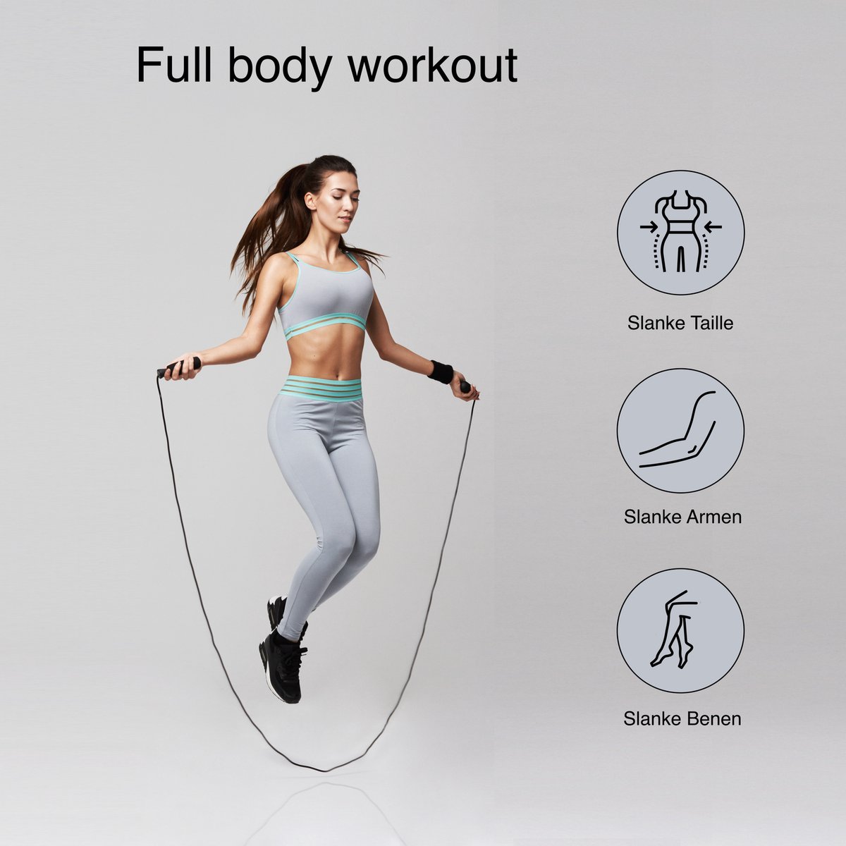 DK.® - Professioneel Springtouw - voor Volwassenen en Kinderen - Verstelbaar - Speedrope - Jump Rope - Zwart — afbeelding 8