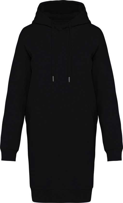 Biologische oversized sweaterjurk dames Zwart - XL
