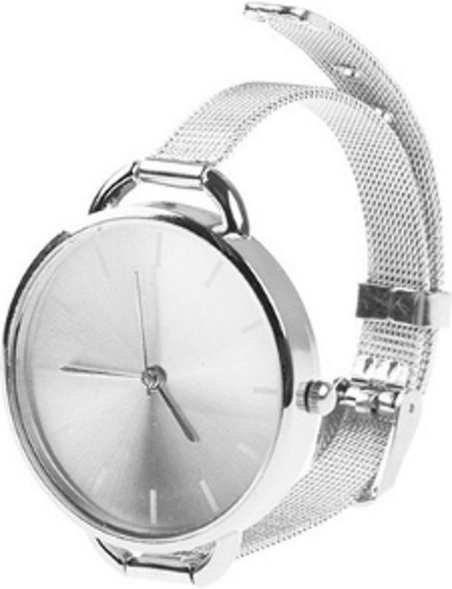 Hidzo Horloge Chronos ø 37 mm - Blauw-Roze-Blauw - Inclusief horlogedoosje