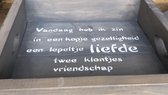 Dienblad steigerhout, gegreywashed met tekst (60x45x10)