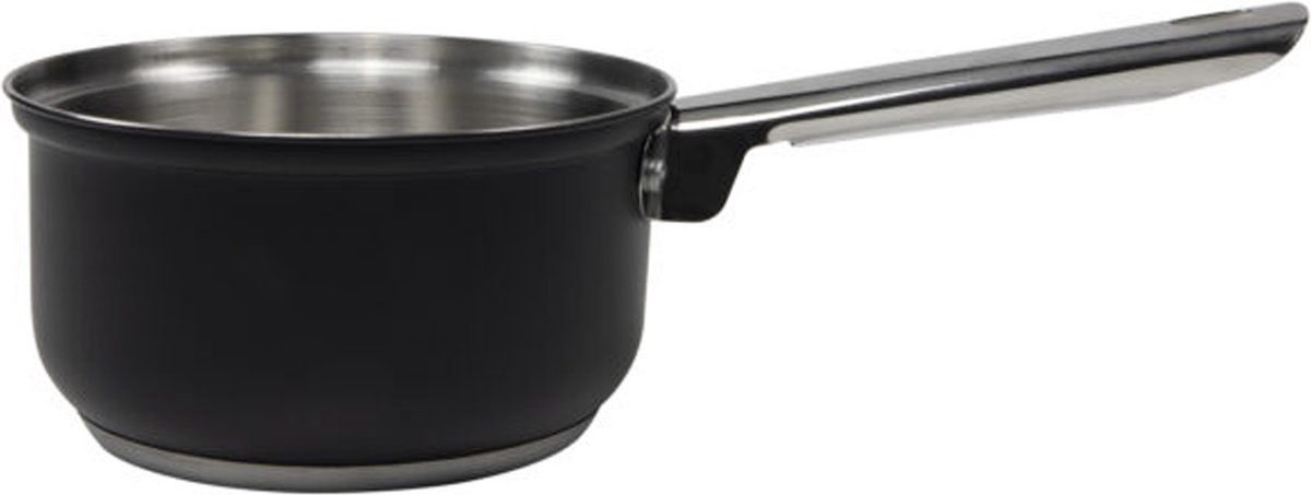 Svenska Living Steelpan/sauspan/juspan - zwart - RVS - D16 cm - 1L - Alle warmtebronnen