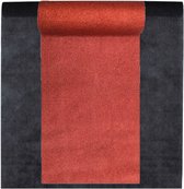 Feest tafelkleed met glitter tafelloper op rol - zwart/rood - 10 meter