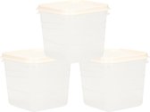 Conteneurs de stockage/frais - 3x - transparent/blanc - plastique - 0 litre