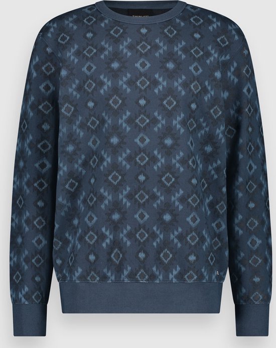 Twinlife Trui Crew Sweater Allover Print Tw13301 Dark Denim 533 Mannen Maat - 3XL