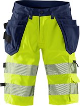 Fristads Hi Vis Korte Stretchbroek Klasse 1 2509 Plu - Hi-Vis geel/marineblauw - C54