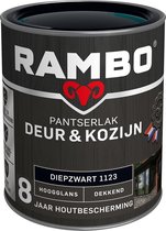 Rambo Pantserlak Deur & Kozijn Hoogglans Dekkend - Goed Reinigbaar - Diepzwart - 0.75L