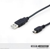 USB A naar Mini USB 2.0 kabel, 1.8m, m/m | Mini USB kabel | USB 2.0 | USB datakabel | sam connect