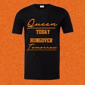 Oranje Koningsdag T-Shirt | Maat L | Oranje Kleding | WK Feestkleding today hungover tomorrow