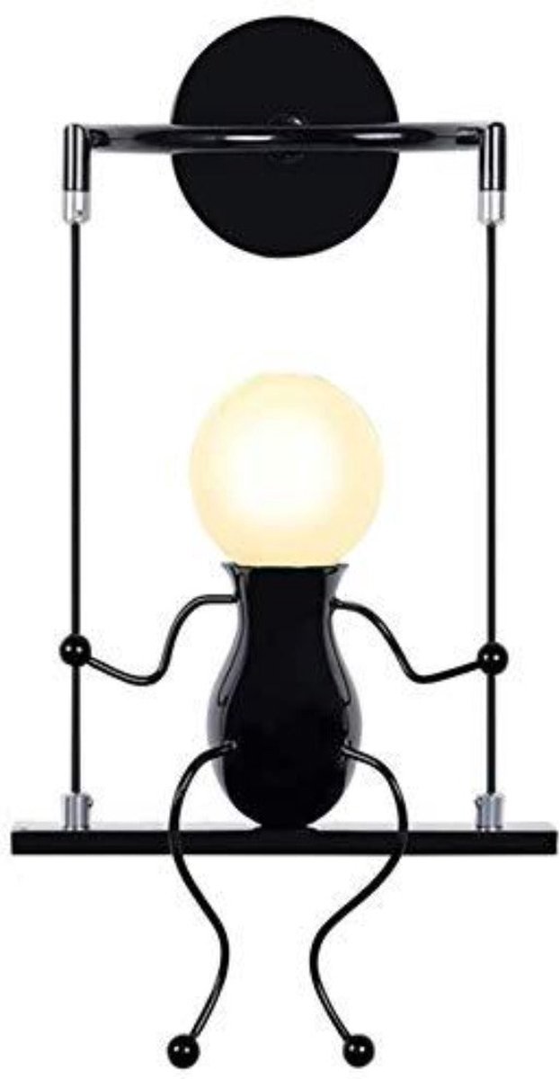 Goeco Wandlamp - 57cm - Groot - E27 - Humanoïde Schommel Wandlamp - Retro Industriële Wandlamp - Lamp Niet Inbegrepen
