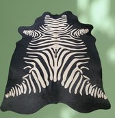 Koeienhuid - zebra - zwart/wit/creme - 200x180 - Lindian style