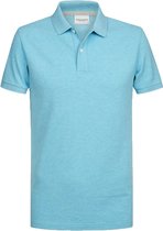Profuomo - Polo Aquablauw Melange - Modern-fit - Heren Poloshirt Maat M