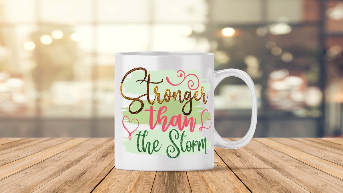 Mok Stronger than the storm - Liefde - positief - cute - cadeau - love - creatief - motivation