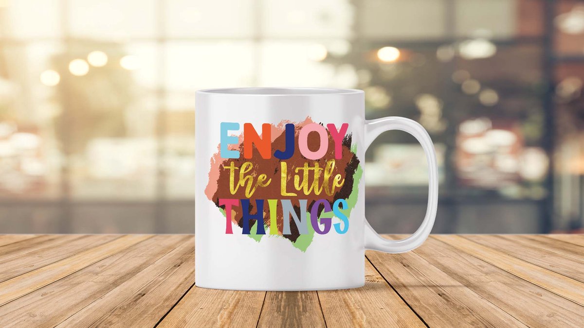Mok enjoy the little things - Liefde - positief - cute - cadeau - love - creatief - motivation