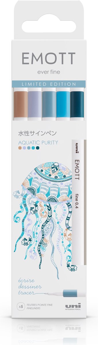 Uni Mitsubishi - Emott -Aquatic Purity - 5 kleuren 0,4 mm