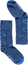 L'EDGE - Lichtblauw geruite sokken 45-47