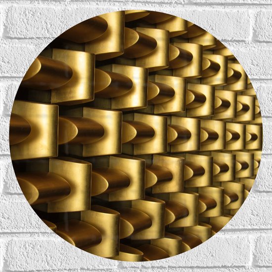 Muursticker Cirkel - Abstracte Gouden Vormen op Wand - 50x50 cm Foto op Muursticker