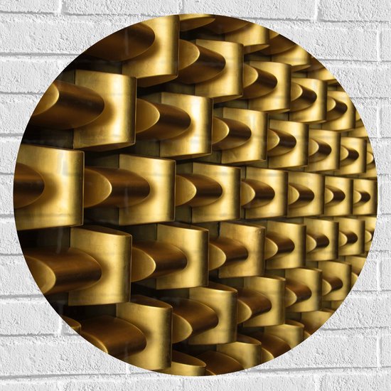 Muursticker Cirkel - Abstracte Gouden Vormen op Wand - 70x70 cm Foto op Muursticker