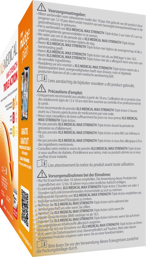 XL-S Medical Max Strength 120 Tabletten - Bevordert afbraak van vet,suiker,koolhydraten - XL-S Medical