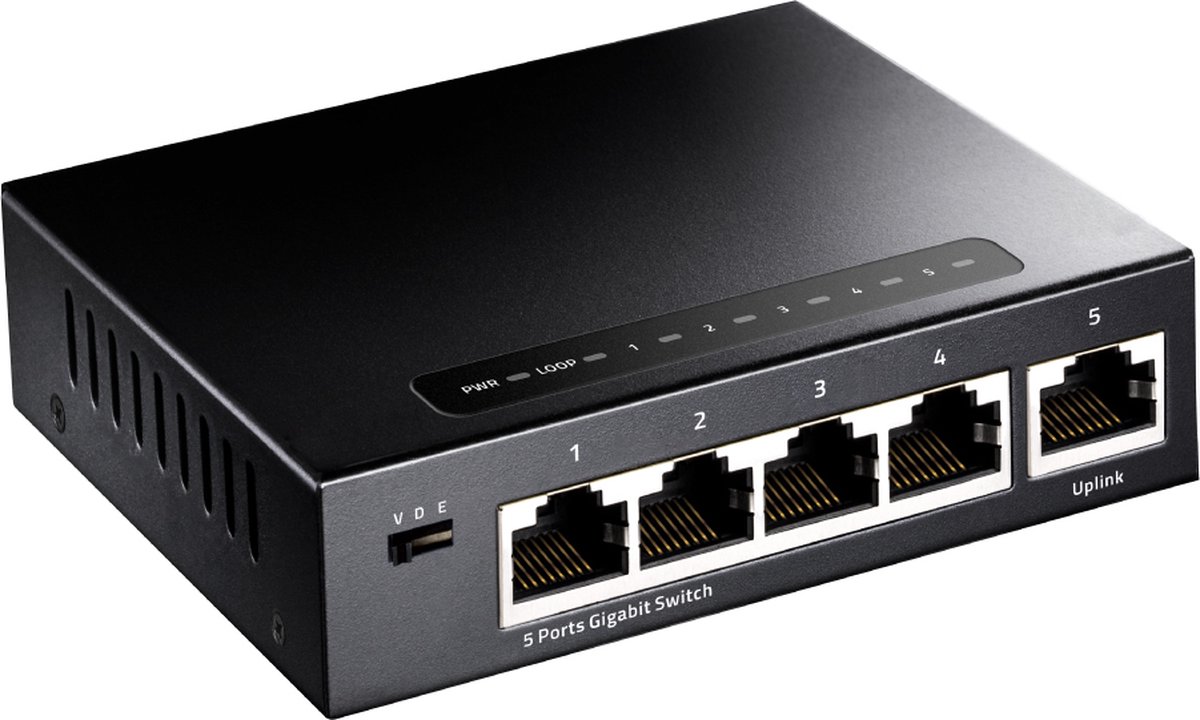 Cudy GS105 - Netwerk switch - 5 Poorten - Metalen Switch - Unmanaged