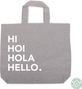 Hi Hoi Hola Hello Tote Bag Draagtas - Dames - Katoenen Tas - Winkelen - Strandtas - Recyclebare boodschappentas - Duurzaam