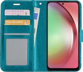 Hoes Geschikt voor Samsung A54 Hoesje Book Case Hoes Flip Cover Wallet Bookcase - Turquoise