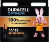 Duracell Optimum AAA-batterijen (12 stuks), 1,5V-alkaline batterijen, LR03 MX2400