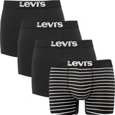 Levi's Solid Basic Boxershort & Vintage Stripe 4-Pack Zwart/Wit - Maat: S