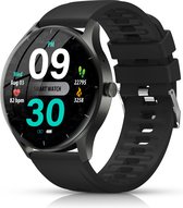 Qlarck Smartwatch Kinderen - Activity Tracker - Stappenteller - Horloge - Jongens & Meiden - Zwart - 44 mm - Full Touchscreen - iOS en Android