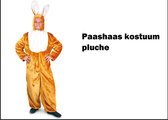 Paashaas kostuum bruin/wit unisex mt.L/XL - A kwaliteit - Pluche - Pasen thema feest konijn haas paasfeest
