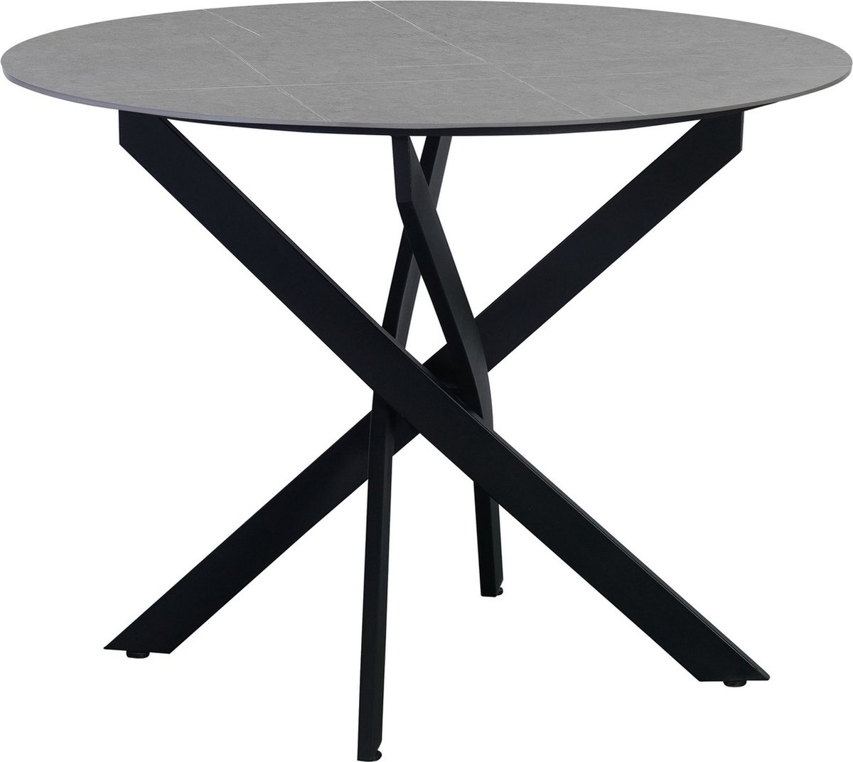 Dimehouse Eettafel Vivian marmerlook grijs 100 x 100 x 76 cm - Marmer - Modern - Rond