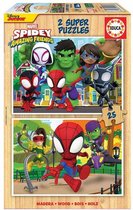 Marvel Spidey & his amazing friends houten puzzel 2 x 25 stukjes