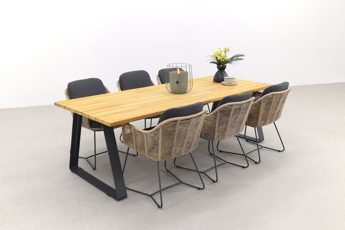 Stapelbare tuinset Taste Belmond naturel/Basso 240x100 cm - 7-delig.