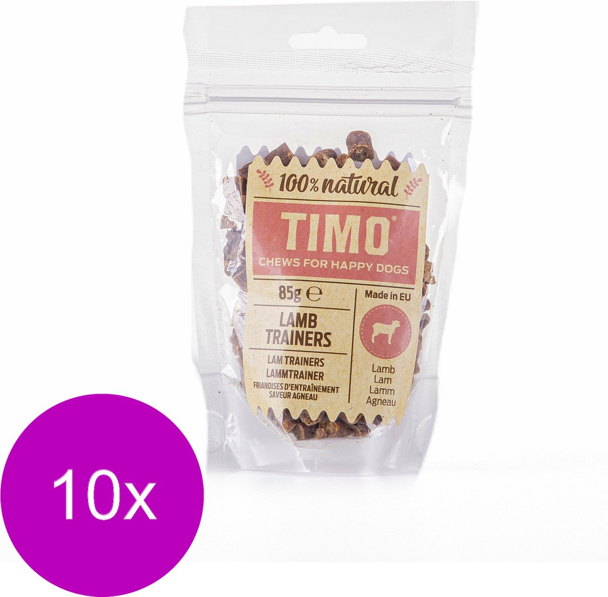 Timo Trainers Lam - Hondensnacks - 10 x 85 g