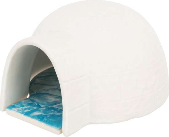 Foto: Trixie hamster iglo met koelplaat verkoeling knaagdieren keramiek wit 15x13x9 cm