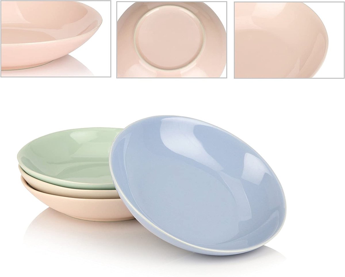 Lot De 6 Assiettes à Soupe Fine Dining METRO Professional Porcelaine 21,5 Cm