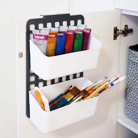 XIVADA Doucherek Teca - Boren - Zelfklevend - Rvs - 30 CM - Zwart | Leen Bakker