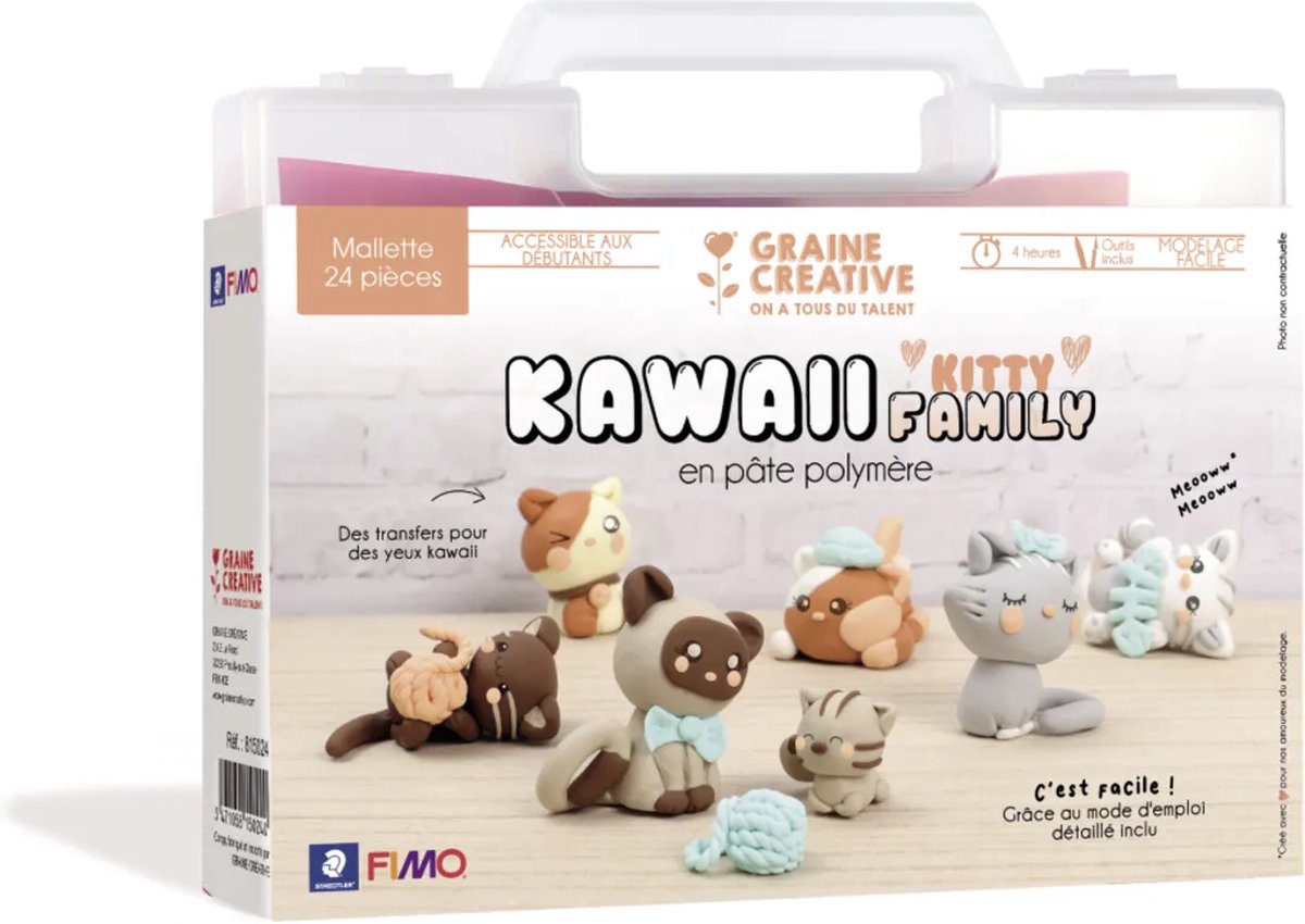 Fimo Fimo® Koffer Kawaii Katten
