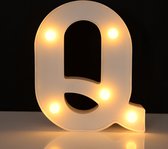 Lichtgevende Letter Q - 16 cm - Wit - LED